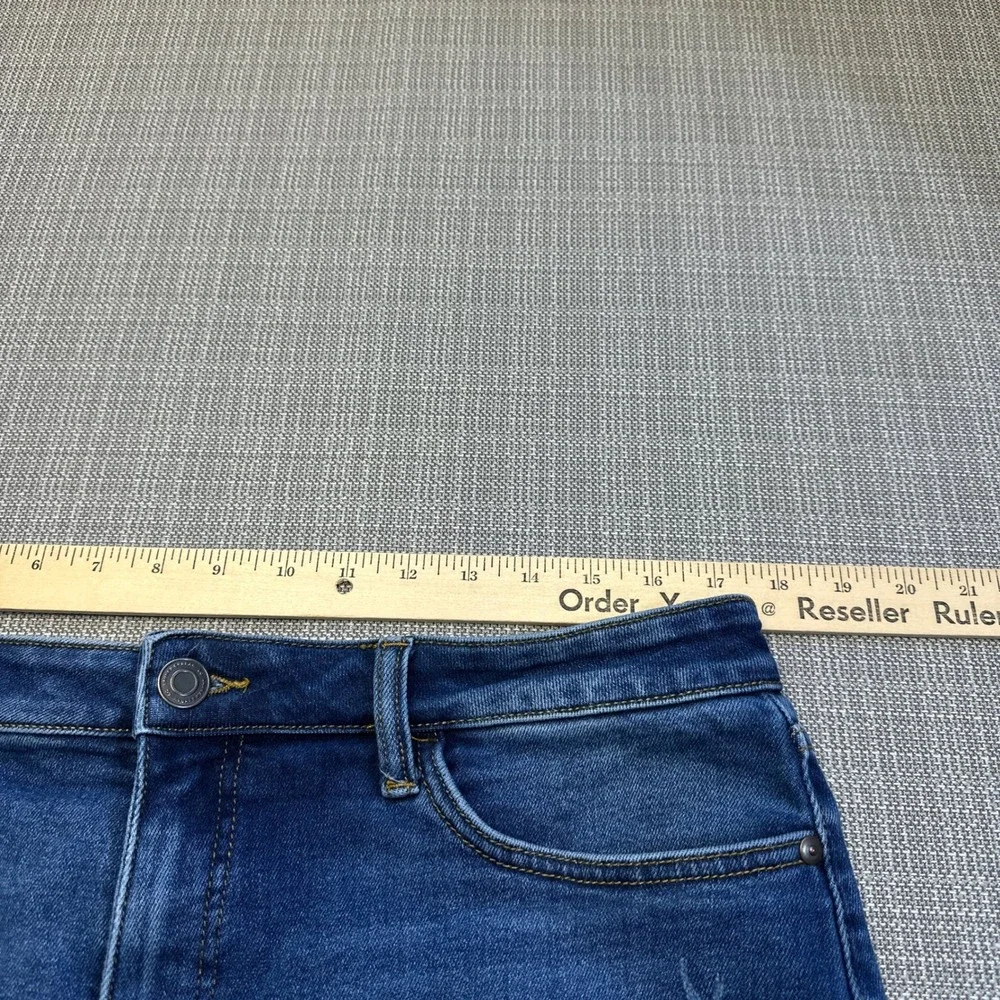 Plus Size Frayed Hem Denim Shorts size 16 Blue Summer Festival